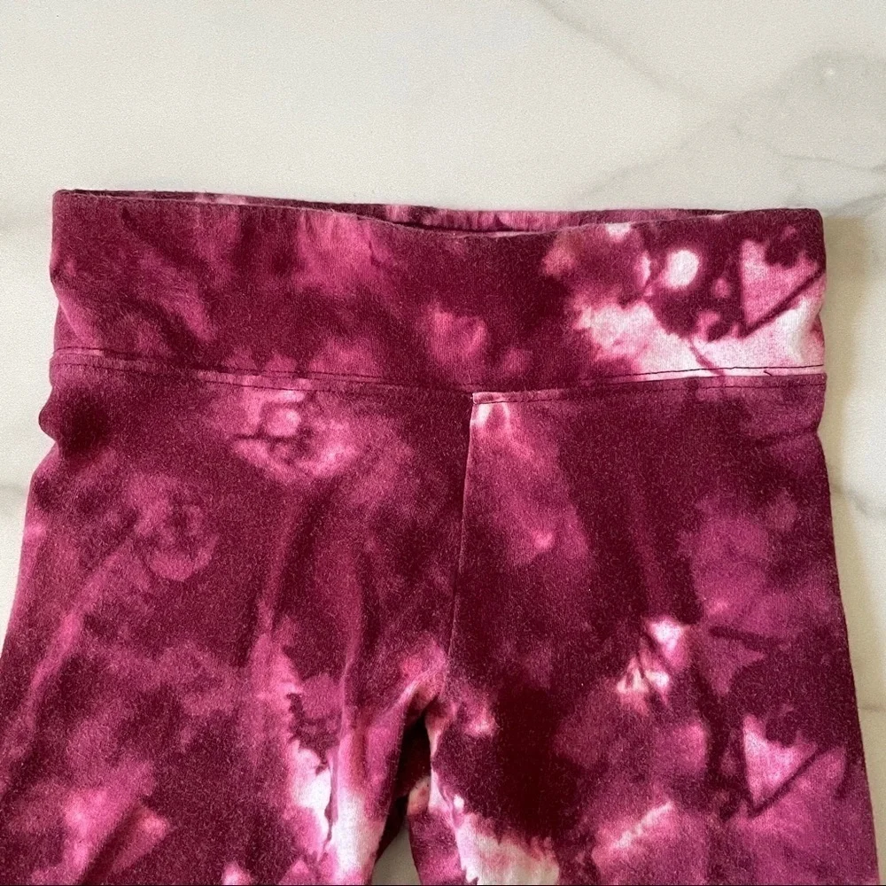 Justice Maroon Tie Dye Leggings- 6/7